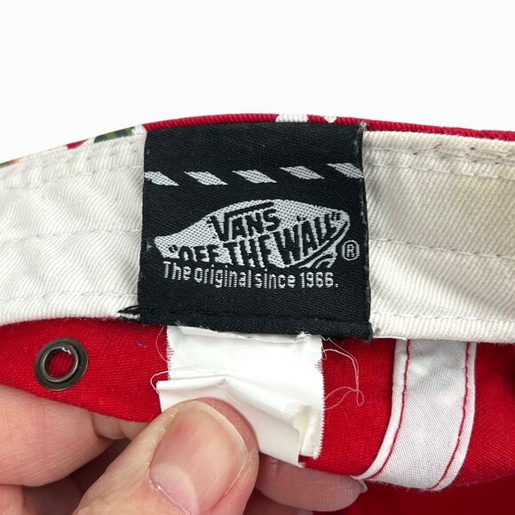 Vans Tropical Floral Red & Green Adjustable Strap back Hat Classic 5 Panel VGUC - Picture 3 of 10